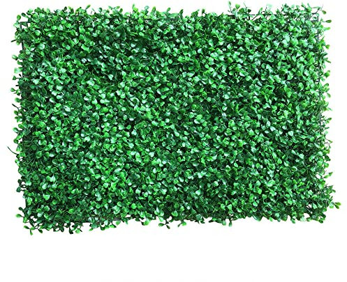 PINYELIN Künstliche Pflanzenwand Künstlich Pflanze Wandpaneel Grün Hecke 12 Stück Rasenmatte Kunstpflanzen Panel DIY Künstliche Pflanzenwand Sichtschutz Hecke Künstlich 60 X 40 cm