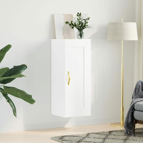 BaraSh Wandschrank HäNgeschrank SchräNkchen WandhäNgeschrank Weiß 34,5x34x90 cm Holzwerkstoff