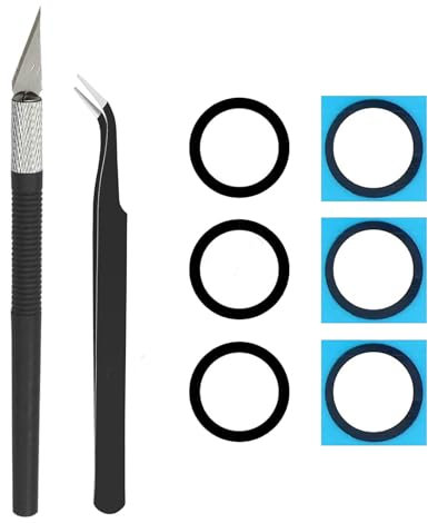 Cemobile 2 Sets Rückkameraobjektiv-Glas Ersatz für Samsung Galaxy S23 FE 6,4 Zoll mit vorinstalliertem Kleber und Reparaturwerkzeug-Set