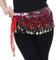 Bailinks Pailletten Bauchtanz Hüfttuch, Chiffon Wickelrock mit Münzen für Bauchtanz, Yoga-Kurse und Auftritte - Bauchtanz Hüftgürtel für Damen (Rot)