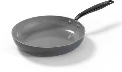 Be Living Essential Bratpfanne Ø 30 cm, Non Stick Keramik Antihaft, Induktion, Geeignet für alle Herdarten, Ohne ptfe und pfoa, Grau
