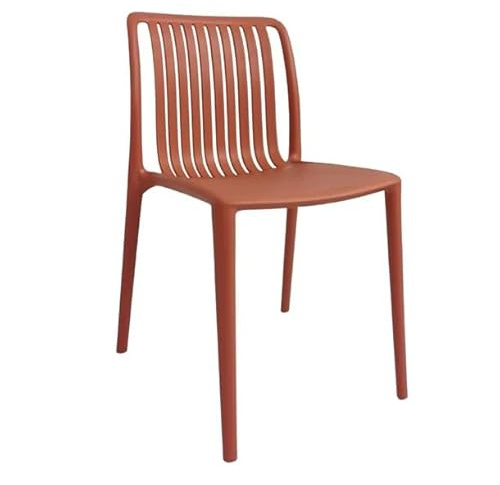 Bolero Verona Café Plastic Stackable Dining Chairs Mild Orange (2 pack) - Indoor Outdoor for Garden, Patios, Events Armchair DX977 | Commercial armchair design for gardens, patios and events; armrests offer extra comfort during indoor or outdoor dining.