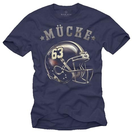 MAKAYA Mücke 63 Trikot American Football Helm Herren T-Shirt mit Nummer Buds Blau XXXL
