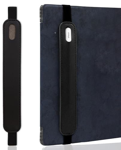 VOCIBO Pencil Halter für Apple (Pro und 1. und 2. Generation), Ipad Stift Hülle mit Gummiband, PU Leder Stylus Stifthalter Ipad, Hülle für Apple Pencil Kompatibel mit IPad Hülle (Schwarz)