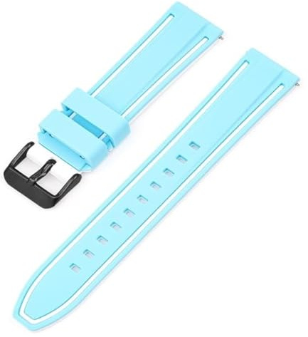 Sportliches Silikonarmband Silikonarmband, 20 mm, 22 mm, 24 mm, 26 mm, Silikon-Armband, Schnellverschluss, wasserdicht, Sport-Gummi-Uhrenarmband, for Damen und Herren, Handgelenk-Armband, Gürtel(Lake