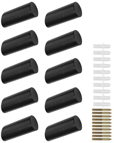 PARFCO Garderobenhaken Holz, 10 Stück Kleiderhaken Holz, Runde Holzhaken, Kleiderhaken, Wandhaken Schwarze, Belastbarkeit Ca 10 kg, für Hüte, Rucksäcke, Schals