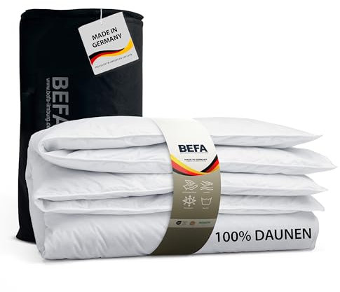 BEFA NATUR Reine Daunendecke Sommer 135x200 cm (2 Stück) | 100% Daunen I atmungsaktiv & pflegeleicht | Allergiker (NOMITE) | Tierwohl (DOWNPASS) | Oeko-TEX Klasse 1 | Made in Germany