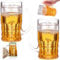 CAKEEYUM 2 pezzi Boccale da birra finto, 450 ml Doppio strato Divertente Boccale da birra PS Plastica Finta Doppia da con manici Modello mezzanino da per bevande da bar, Boccal