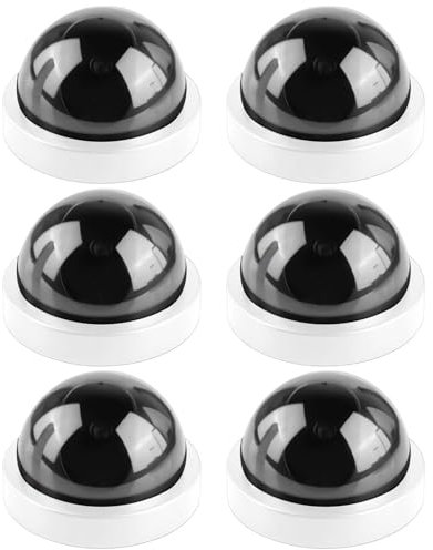 GOMETY 6 fotocamere Dummy con LED rosso lampeggiante, vera e propria fotocamera di sicurezza, CCTV, Dummy, telecamera di sorveglianza finte, per la casa e l'ufficio, colore: bianco (6)