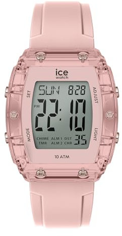ICE-WATCH - Ice Digit boliday Nude Clear Rose-Gold - Montre Rose-Gold pour Femme avec Bracelet en Silicone - 024563 (Small)