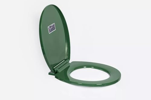 Top Home Solutions® Toilet Seat Soft Close with Quick Release Hinge for Easy Clean – Durable, Oval Shape, Easy Fit with Top Fixing, Anti-Slam Standard O Shape Slow Close Toilet Seat (Green)