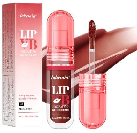 Hydrating Lip Gloss Stain – Moisturising & Nourishing Lip Oil, Non-Sticky Long-Lasting Jelly Liquid Lipstick, Lip Tint & Glaze, Makeup Gift for Women (Colour, # 02)