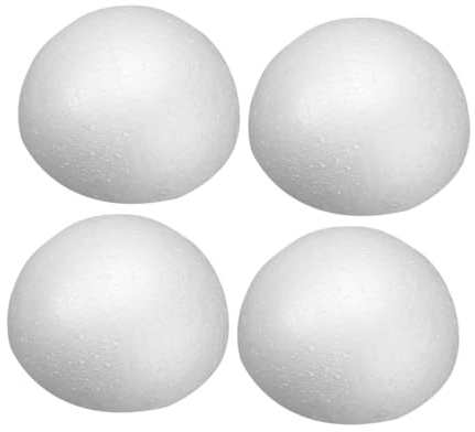 PERSELOSO 4 Stück Weiße Schaumstoff Halbku Gel zum Basteln Unbemalte Glatte Oberfläche für DIY-projekte Hochzeitsdeko Blumenarrangements und Individuelle Partydekorationen