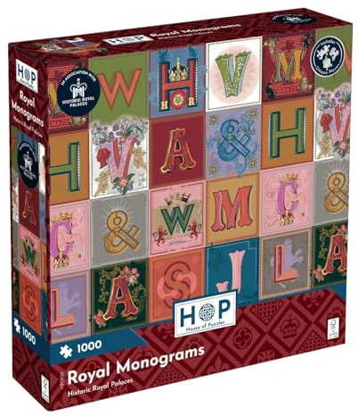 The House of Puzzles Royal Monograms, 1000 Piece Jigsaw | Historic Royal Palaces Theme, 19 x 27 Inches, Deluxe Puzzle Gift for Adults