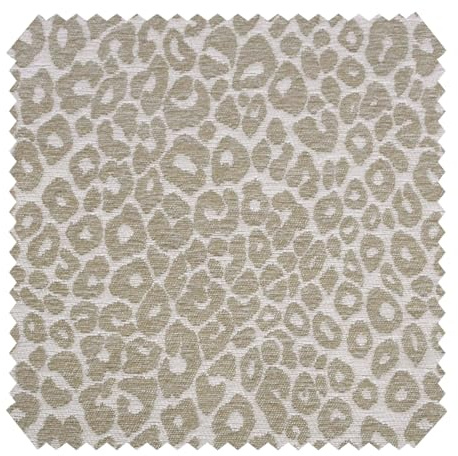 novely® LEO - Formstabiler Jacquard-Polsterstoff im Leoparden-Muster, Samtweicher Möbelstoff mit Chenille-Garnen und verstärkter Rückseite, Stoff für Sofas, Meterware 1lfm | Farbe: 227 Beige Creme