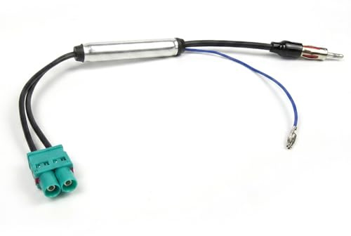 Fakra Adapter Autoradio Antenne, Doppel Fakra auf DIN Adapter für VW Audi Skoda BMW, Signalverstärker für FM AM Radioempfang, Antennenkonverter für Autoradionachrüstung