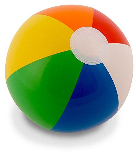 SHATCHI 16in Beach Ball Inflatable Rainbow Coloured Holiday Swimming Pool Party Toys Blow Up Summer Outdoor Games