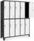 Umkleideschrank 5B2A Spind Spint Schließfachschrank Metallschrank mit 10 Fächern Etikettenhalter Lüftungsschlitze Metall Pulverbeschichtet 172 cm x 136 cm x 45 cm (H x B x T) (Anthrazit-Weiß)