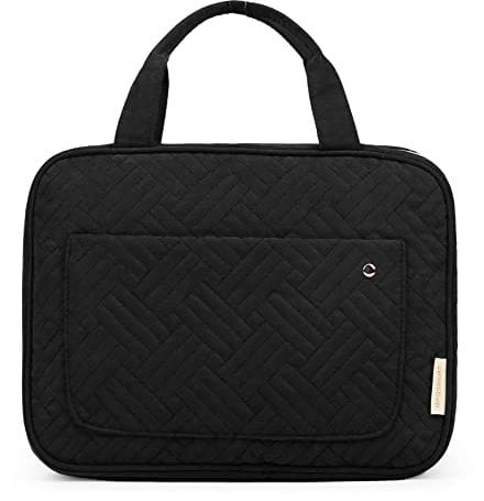 BAGSMART Kulturtasche Reise zum Aufhängen Kulturbeutel Damen für Makeup, Toilettenartikel (Schwarz-Gross)