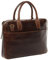 SID & VAIN große Laptoptasche schmal echt Leder - 15.4 Zoll Laptop Business-Tasche Boston L - Umhängetasche Aktentasche mit Laptop-Fach - Ledertasche Herren und Damen braun handgefertigt