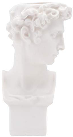 Happyyami 1 Pc Maceta De Flores De Réplica De Estatuilla De Escultura Maceta De Cara Seco Macetas De Bonsai Jarrón De Cabeza Retro Estatuas Griegas Hombre Rostro Florero Resina