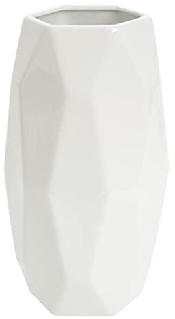20 CM Vaso Fiori Bianco Ceramica per Pampas, Vaso Cilindrico Decorativo da Interno Design Moderno Elegante Classici