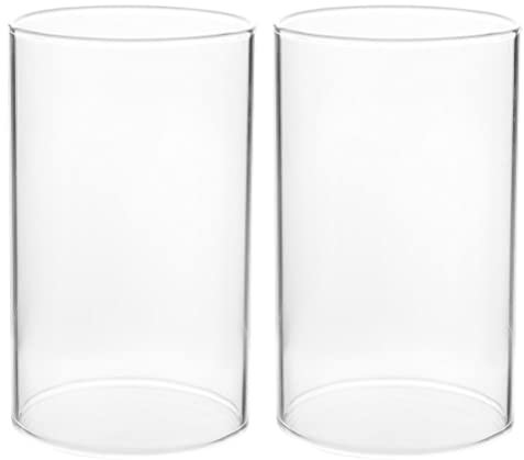 Healeved Glaszylinder Kerzen Kerzenbedeckung 2 Stücke Kerzenabdeckungen Kerzenhalter Kerzenrohrabdeckungen Lampenschirm Hülsen Hochzeiten Partydekoration 10X9 cm Kerzenr?hrchen Kerzen