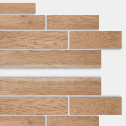 ABACHI WOOD – Listones de Madera Autoadhesivos | Paneles Decorativos Blancos para Pared y Techo | Instalación Fácil con Cinta 3M | Pack 50 Uds – Paneles Pequeños