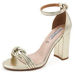 QUEEN HELENA Sandali con Tacco Medio Eleganti Donna ZM9330 (Oro, Numeric_36)