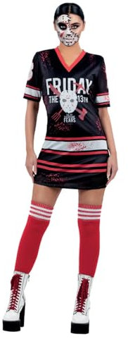 Smiffys Friday the 13th, Damenkostüm, Bedrucktes Hockey-Kleid