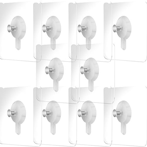 10 Pezzi Ganci Adesivi per Quadri,Antitraccia Ganci Adesivi Muro,Ganci Quadri Adesivi Trasparenti ,Impermeabile Ganci Autoadesivi per Appendere Foto, Dipinti, Cappelli, Specchi e Altri Oggetti