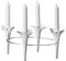 Georg Jensen Bloom Spitzkerzenhalter aus Edelstahl in Silber – stilvoller, hochglanzpolierter 4-Armiger Kerzenhalter – entworfen von Helle Damkjærs