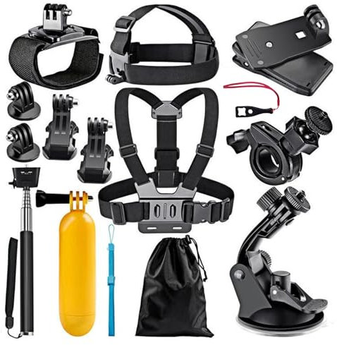 Kit de Accesorios para Cámara de Acción, Accesorios para Cámara de Acción, Accesorios para Cámara Deportiva, para Fotografía Deportiva, Compatible, 12 en 1