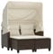 vidaXL Gartensofa 2-Sitzer mit Dach Hockern, Outdoor Sofa Gartenmöbel, Garten Lounge Set Terrasse, Terrassenmöbel Zweisitzer, Braun Poly Rattan