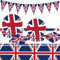 Metaparty Union Jack Tableware Set,Union Jack Balloons,UK Celebration Party Plates Decorations,Union Jack Plate,Cup,Tablecloth,Balloon,Banner for Celebration Day,VE Day and Other UK Celebrations (A)