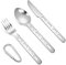 Camping Cutlery Set Stainless Steel Camping Cutlery Spoon Knife and Fork Sets with Carabiner for Home Office School Use Camping Travel Picnic