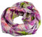 bettina bruder - Damen-Loop Schlauchschal Blumen creme flieder lila grün orange bunt - 100% Viskose