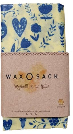OGF® WAXOSACK 27x33 Premium Folklore-Design Die Wachstaschen verlängern die Frische von Brot, Obst und Gemüse/Brotbeutel Bienenwachs