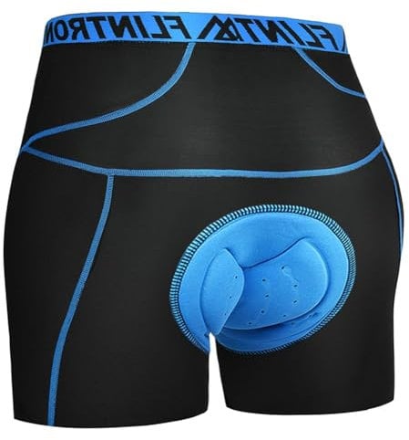 flintronic Cycling Shorts Mens 4D Padded, Men's Cycling Underwear, Mountain Cycling Shorts, Padded, L Dark Blue