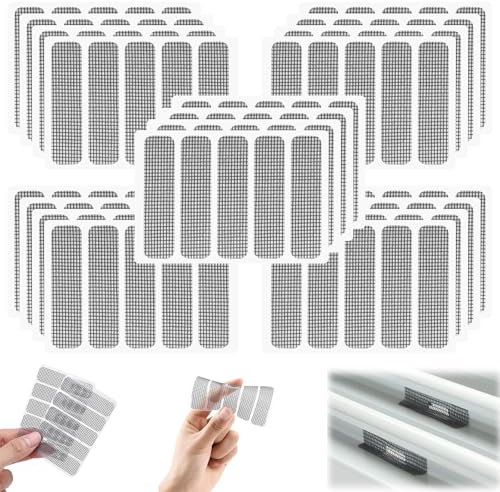 Yistoi 40 Pezzi Kit Riparazione Zanzariere, Ripara Zanzariere Adesivo Invisibile, Zanzariere Nastro di Riparazione per Zanzariera Autoadesivo,Rete Adesivo per Riparare Zanzariera-Grigio, Autoadesivo