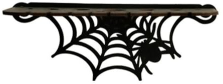 Sefdrert Wall Mounted Shelf Black Halloween Jewelry Display Gothic Shelf for Room Decoration Spider Web with Spider