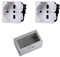 Cassetta Elettrica IP55, Completa Di Frutti Compatibile Con Bticino Matix, 4 Moduli 2 Prese Schuko P40 Universale 10/16A, Scatola Con Coperchio Da Muro Parete Esterno e Interno