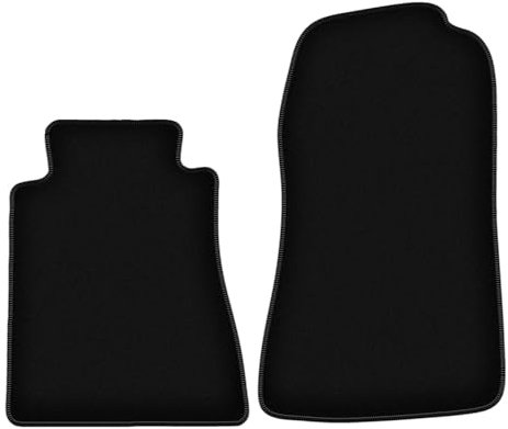 Wielganizator Velours Vorne Fußmatten passend für Mercedes C 190 W201 (1982-1993) | Qualität: Basic - Genaue Passform, rutschfeste Untregrund 2-teilig - Schwarz