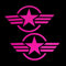 ERREINGE STICKER PRESPAZIATO ROSA FLUO 20cm - x2 STELLE MILITARI ARMY ESERCITO - Adesivo Decal Decalcomania Vinile Murale Laptop Auto Moto Casco Camper