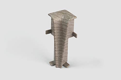 EGGER Innenecke Sockelleiste Eiche mittelgrau für einfache Montage von 60mm Laminat Fußleisten | Inhalt 2 Stück | Kunststoff robust | Holz Optik hell grau