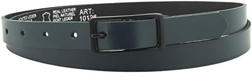 Ledergürtel echt Leder, 2 cm breit, Damen Gürtel, Hüftgürtel, Jeansgürtel, Damengürtel, Casual, schmal, Schnalle, Jeans, Vascavi, Made in Germany (90 cm Gesamtlänge 105 cm, Dunkelblau)