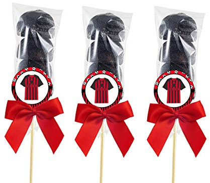 Bulgari - Set spiedini di marshmallow fai da te (Calcio - Rossonero)