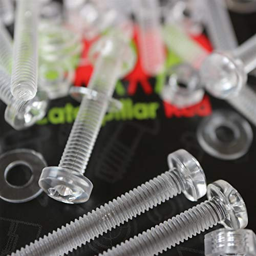 60er-Paket durchsichtige, klare M4 x 30mm Bolzen & Muttern mit Linsenkopf und Kreuzschlitz – Schrauben aus Plastik, Acryl, Kunststoff