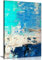 Peinture abstraite sur toile bleue turquoise, Toile épaisse montée sur un cadre en pin massif., bleu, 91x61cm (36x24in)