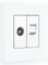 BSEED Wall Socket 1/2 TV Aerial Coaxial and RJ45 Cat5e Ethernet Socket Crystal Glass Panel Screwless Outlet Sockets White